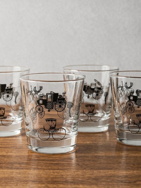 Libbey Other - Vintage Libbey Barware Glasses Set of 4 – Mid Century Horse Carriage Design